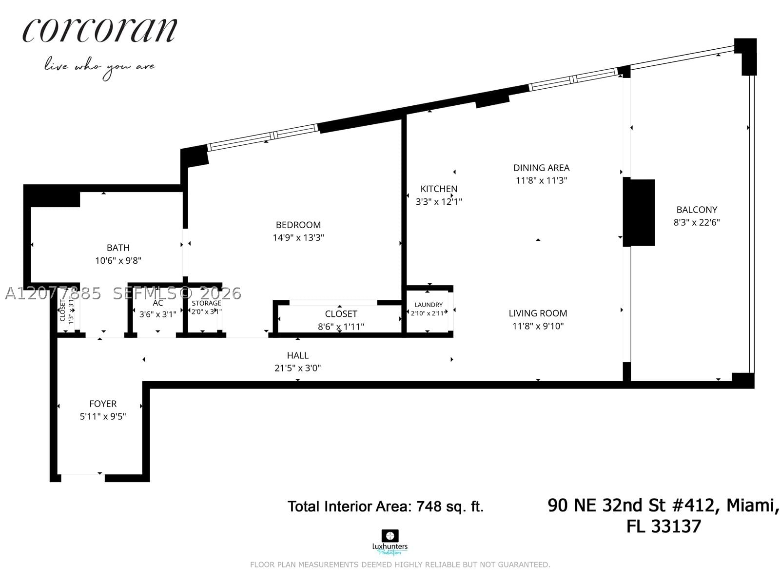 Real estate property located at 90 32 #412, Miami-dade, The Standard Residences, Miami, FL