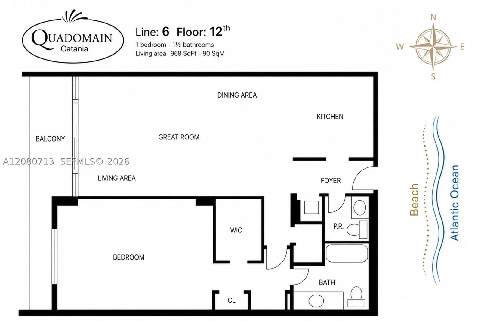 Real estate property located at 2301 Ocean Dr #1206, Broward, Catania Condo, Hollywood, FL