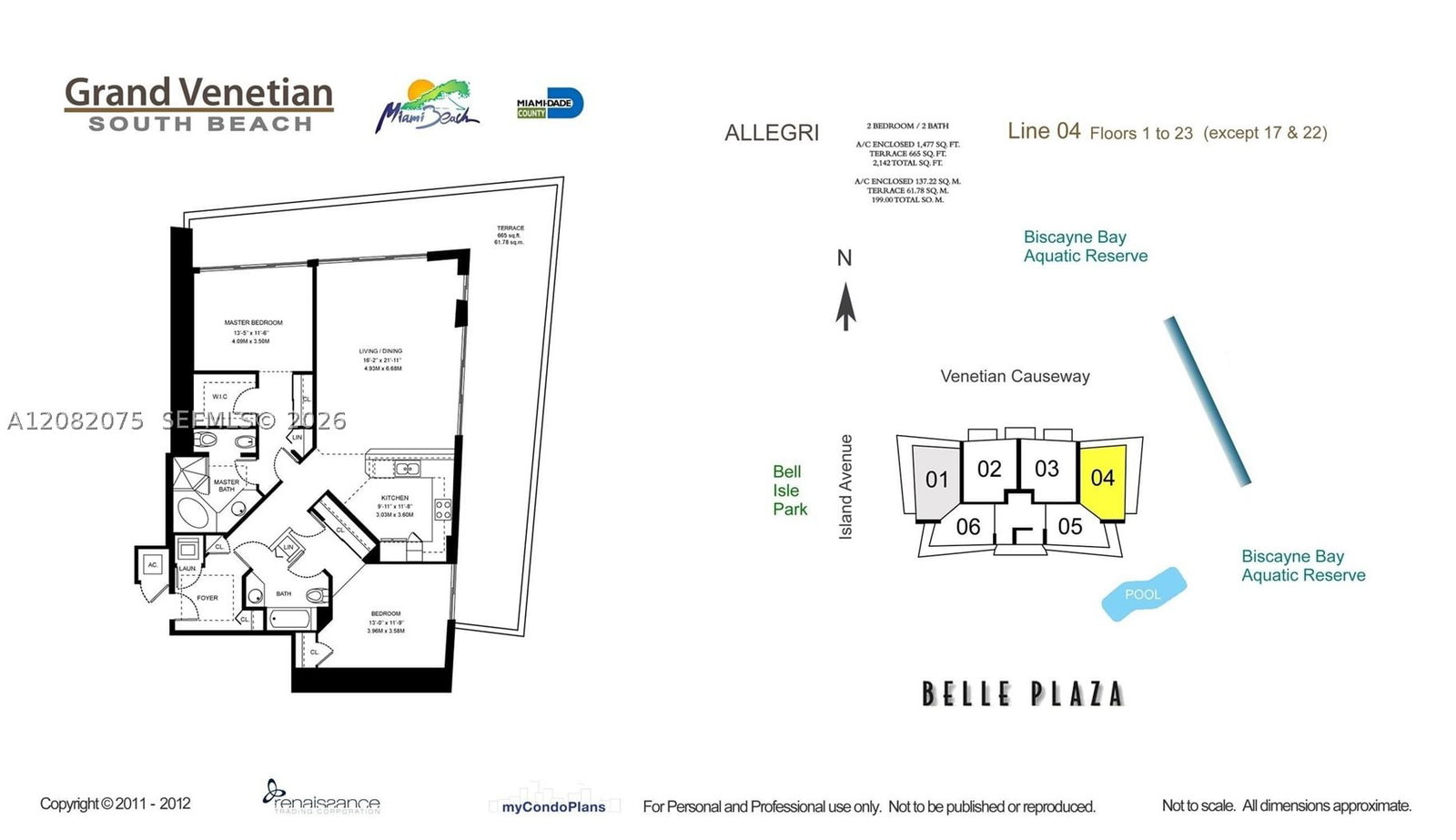 Real estate property located at 10 Venetian Way #604, Miami-dade, The Grand Venetian Condo, Miami Beach, FL