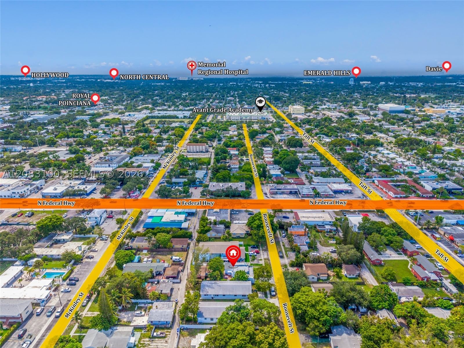 Real estate property located at 1726 Roosevelt St, Broward, Chattanooga Park, Hollywood, FL