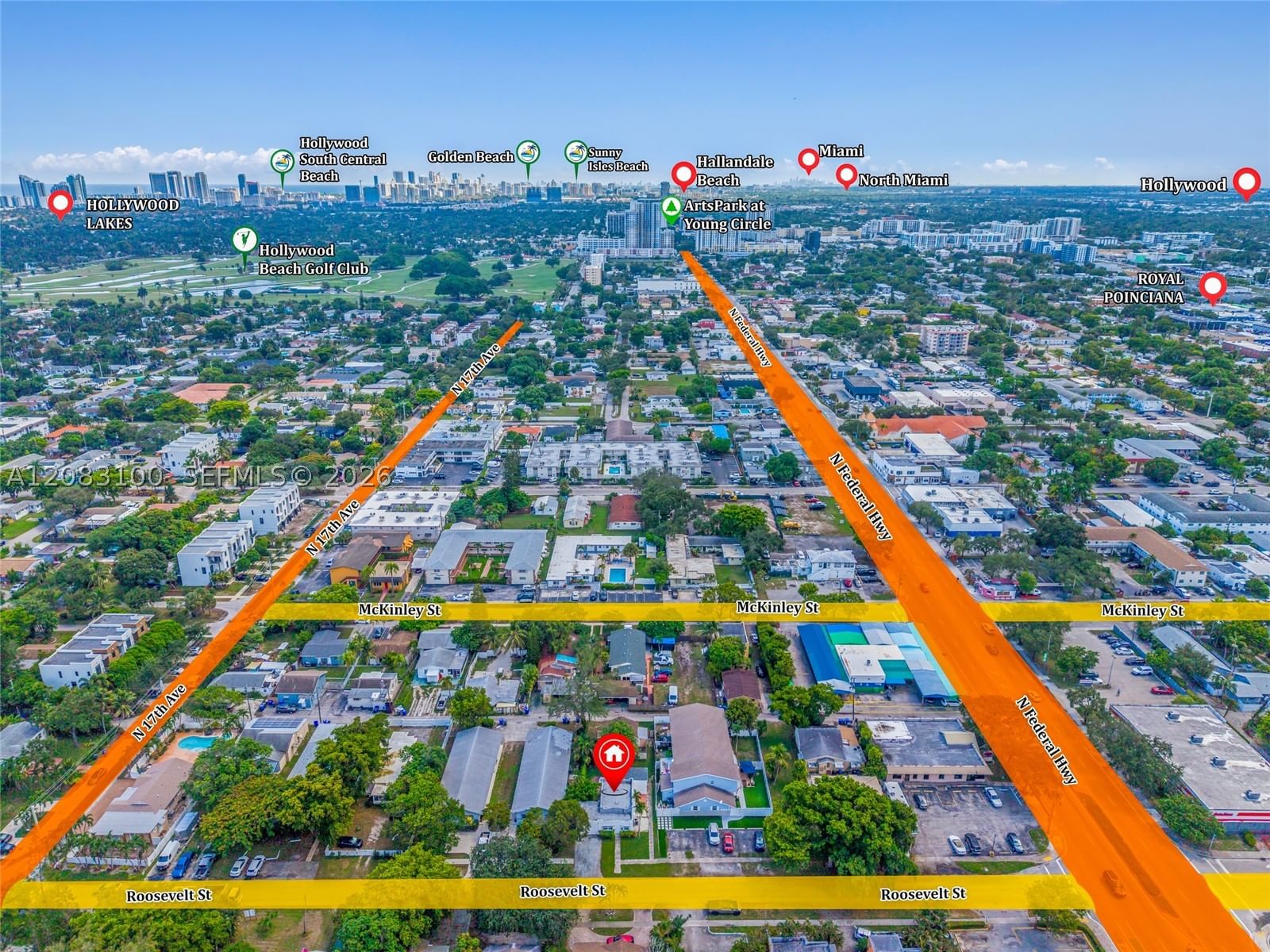 Real estate property located at 1726 Roosevelt St, Broward, Chattanooga Park, Hollywood, FL
