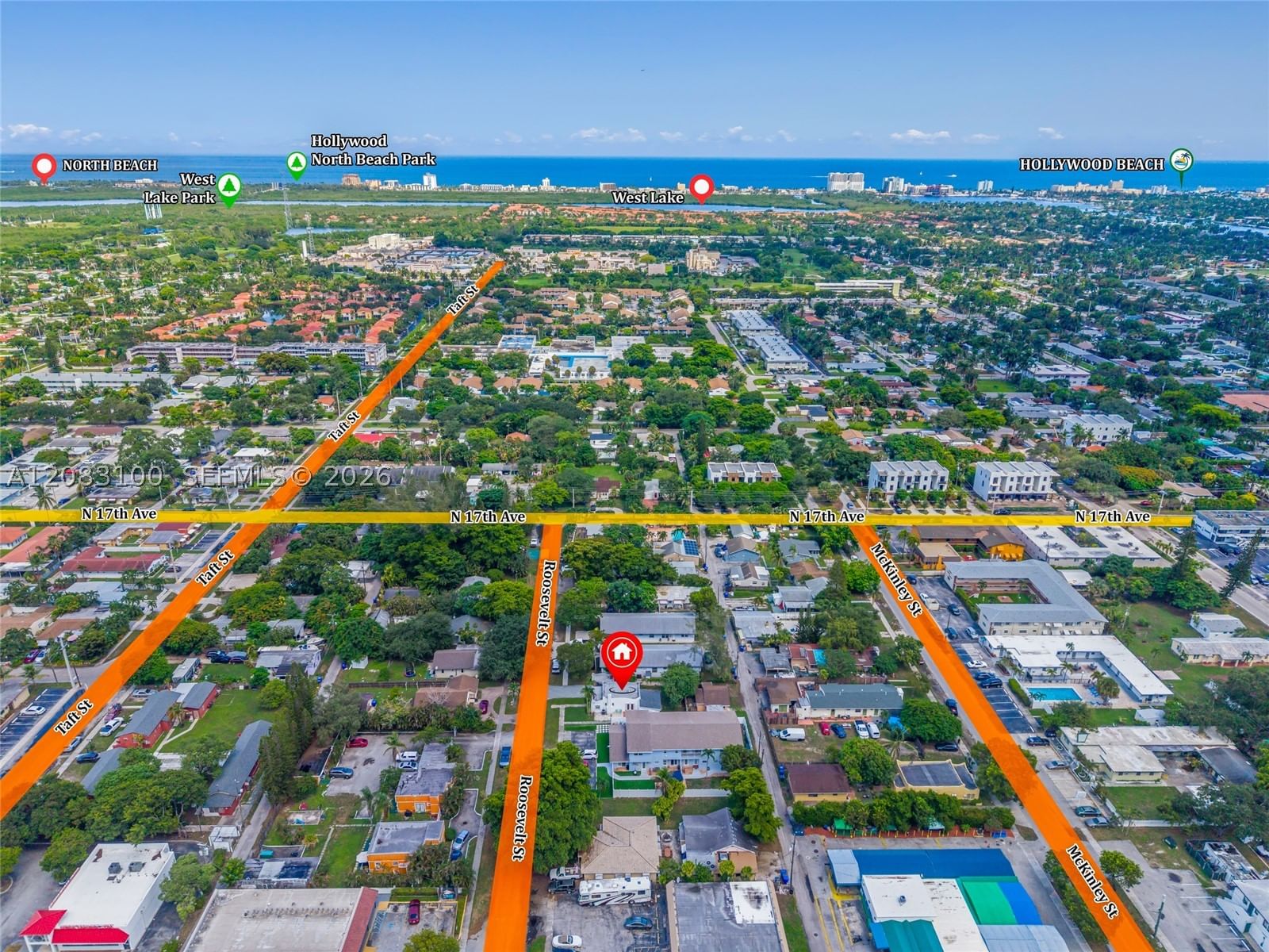 Real estate property located at 1726 Roosevelt St, Broward, Chattanooga Park, Hollywood, FL