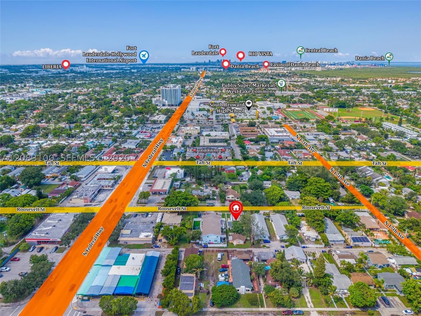 Real estate property located at 1726 Roosevelt St, Broward, Chattanooga Park, Hollywood, FL