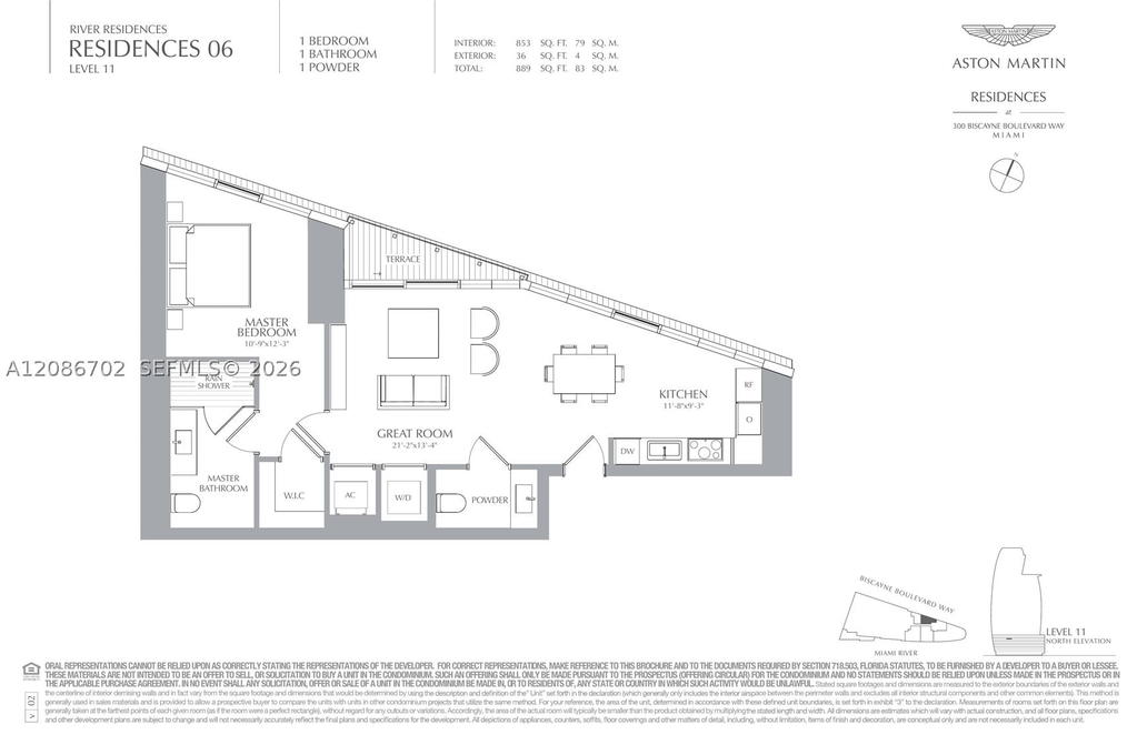 Real estate property located at 300 Biscayne Blvd Way #1106, Miami-dade, Aston Martin Residences, Miami, FL