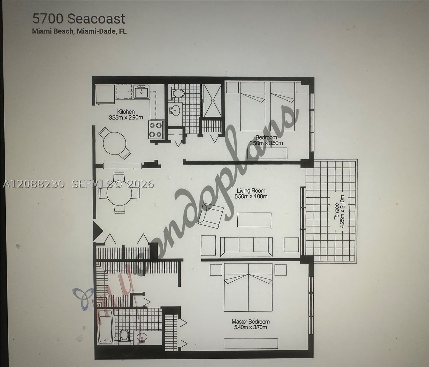 Real estate property located at 5700 Collins Ave #12D, Miami-dade, Seacoast 5700 Condo, Miami Beach, FL