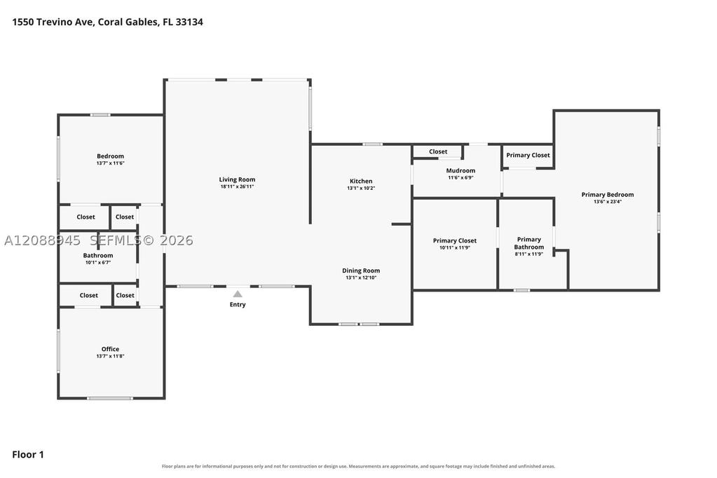 Real estate property located at 1550 Trevino Ave, Miami-dade, Coral Gables Country Club, Coral Gables, FL
