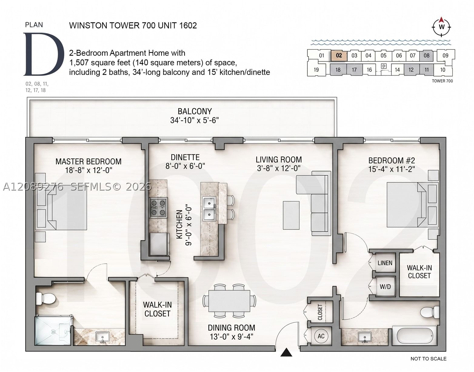 Real estate property located at 290 174th St #1602, Miami-dade, Winston Towers 700 Condo, Sunny Isles Beach, FL
