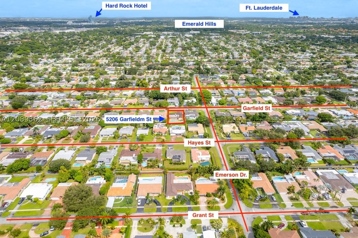 Real estate property located at 5206 Garfield St, Broward, Hollywood Hills, Hollywood, FL