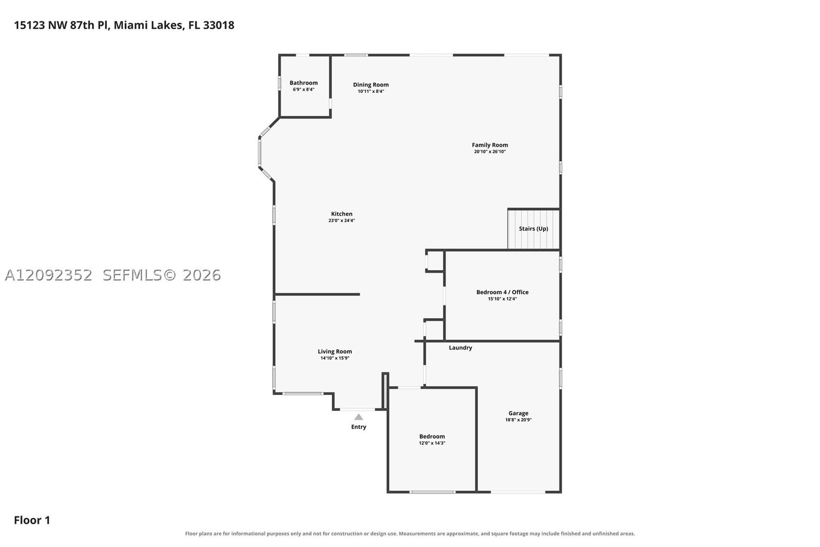 Real estate property located at 15123 87th Pl, Miami-dade, West Lakes Gardens 5th Ad, Miami Lakes, FL