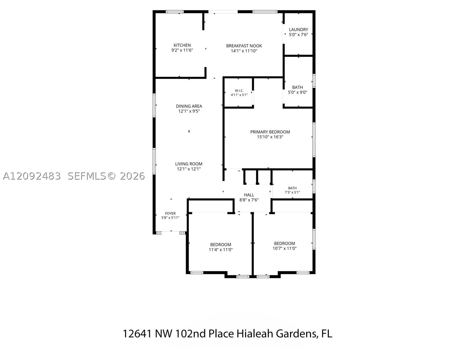 Real estate property located at 12641 102nd Pl, Miami-dade, Gardens Of El Jardin Sec, Hialeah Gardens, FL
