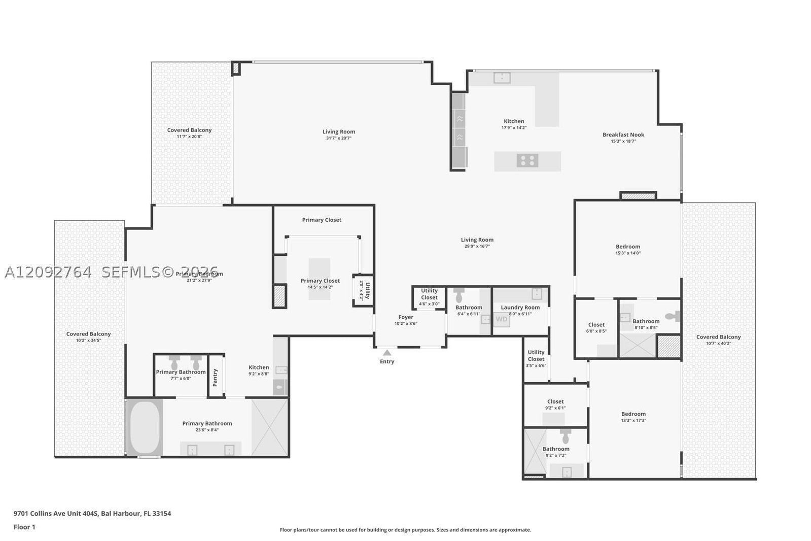 Real estate property located at 9701 Collins Ave #2601, Miami-dade, Bal Harbour North South C, Bal Harbour, FL