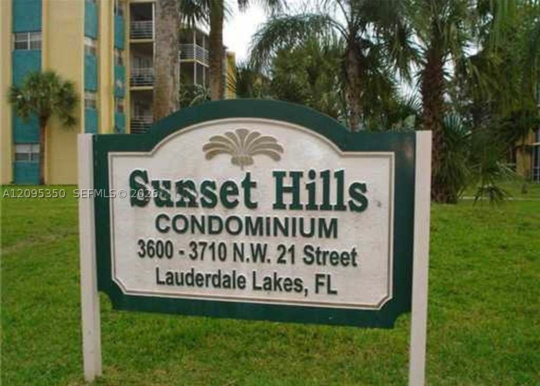 Real estate property located at 3710 21st St #109, Broward, Sunset Hills I Condominiu, Lauderdale Lakes, FL