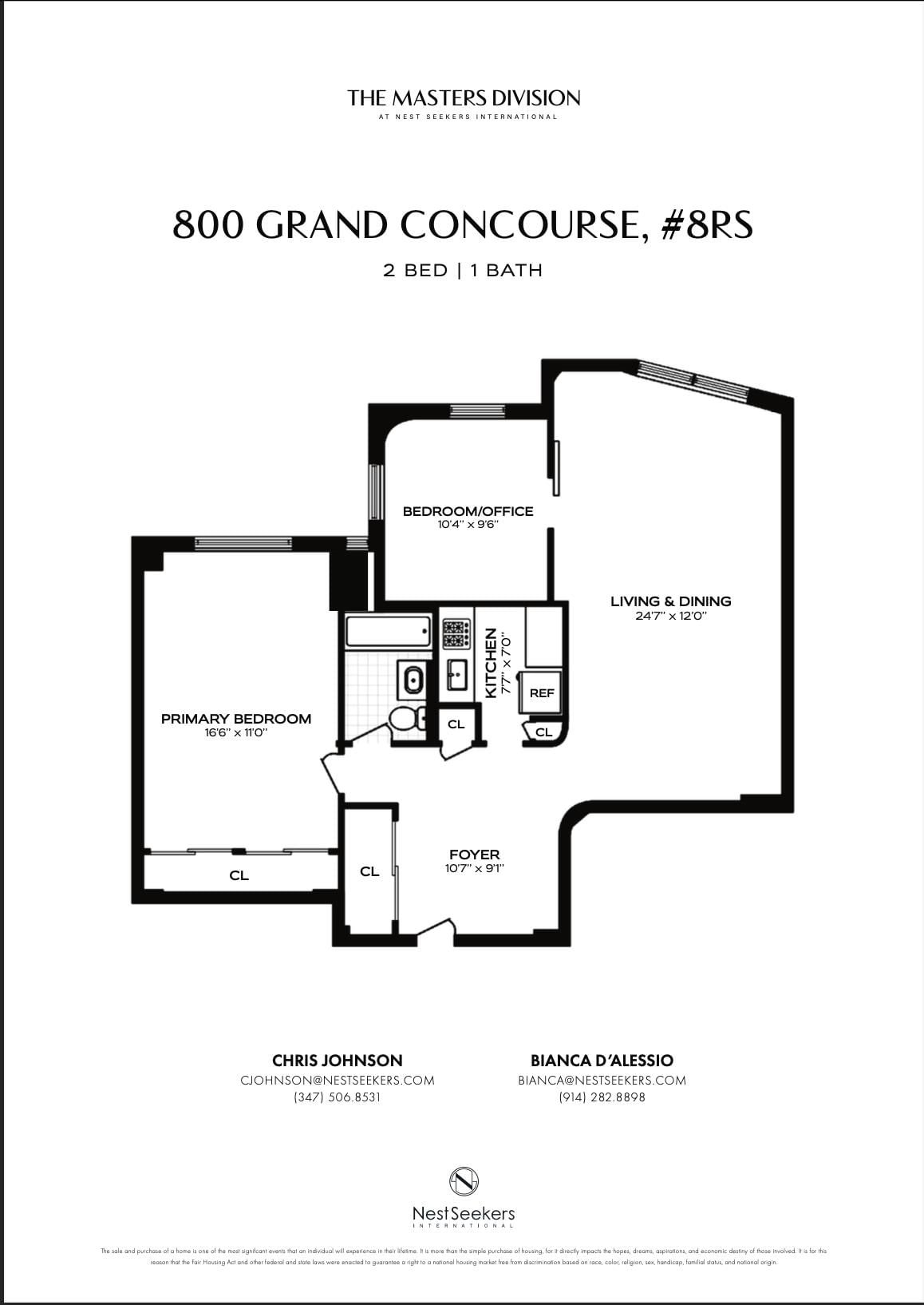 Real estate property located at 800 Grand Concourse #3-RS, Bronx, New York City, NY