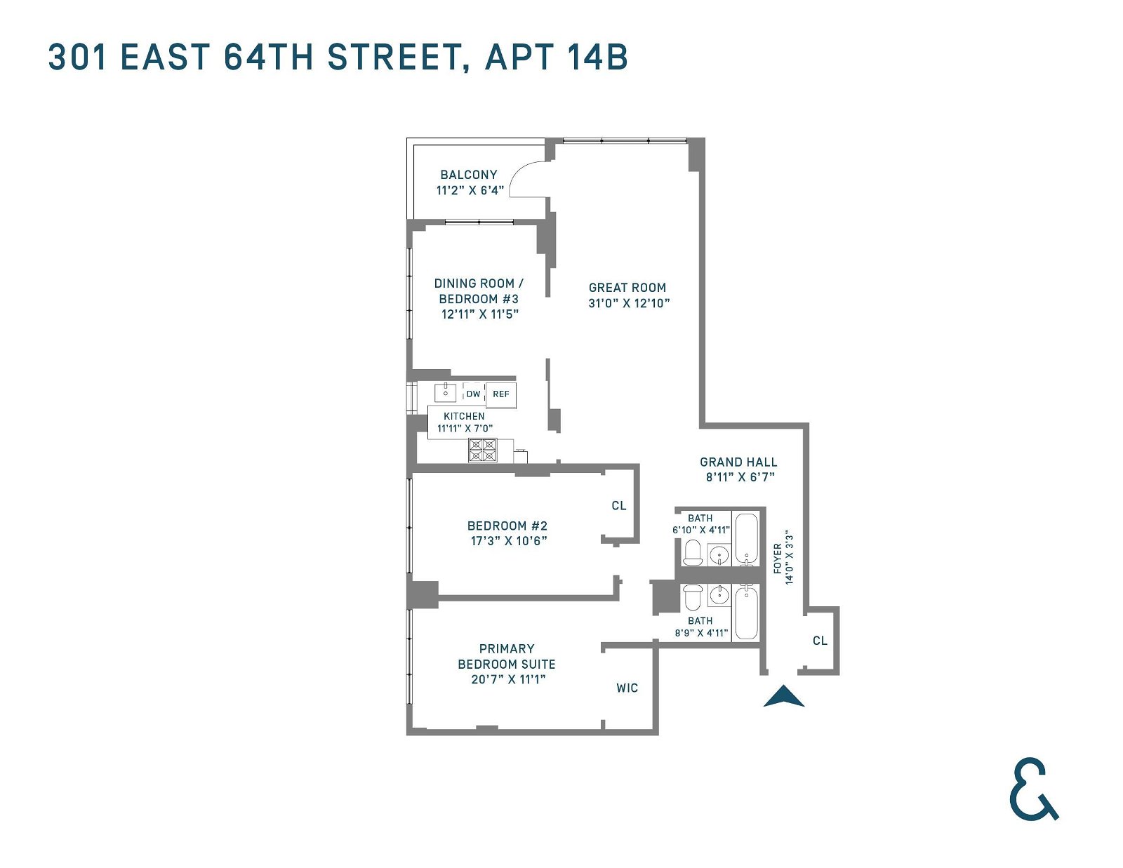 Real estate property located at 301 64th #14-B, New York, New York City, NY