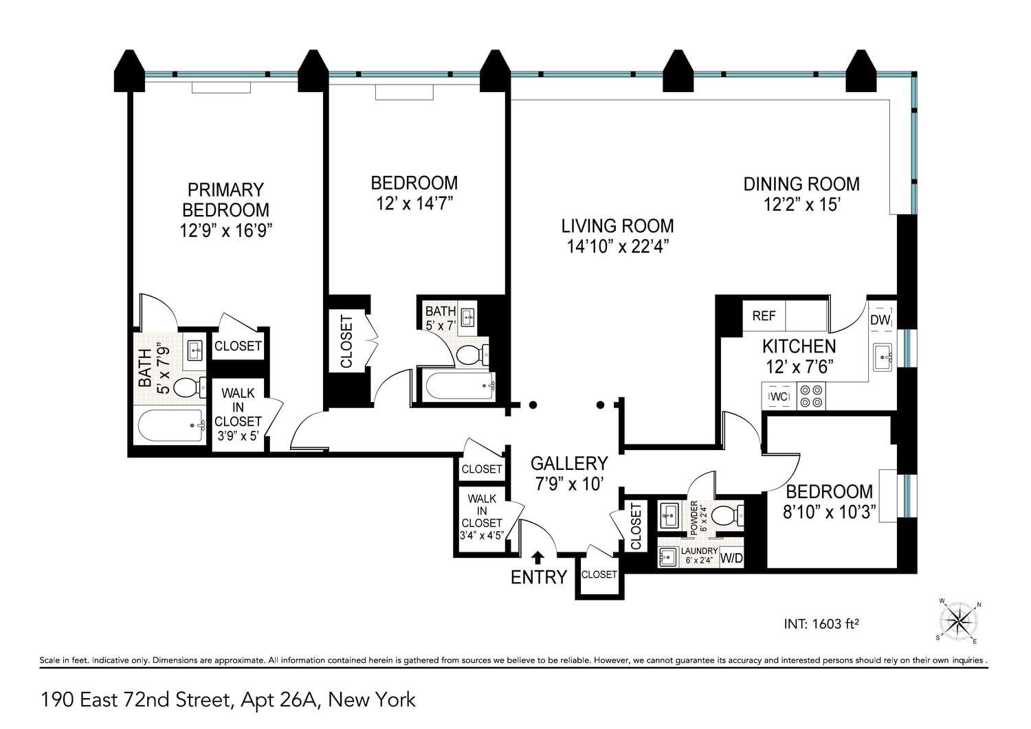 Real estate property located at 190 72nd #26A, New York, New York City, NY