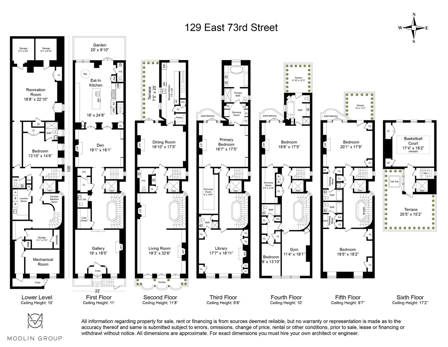 Real estate property located at 129 73rd (House), New York, New York City, NY