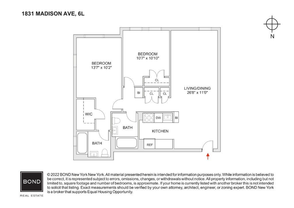 Real estate property located at 1831 Madison #6L, New York, New York City, NY
