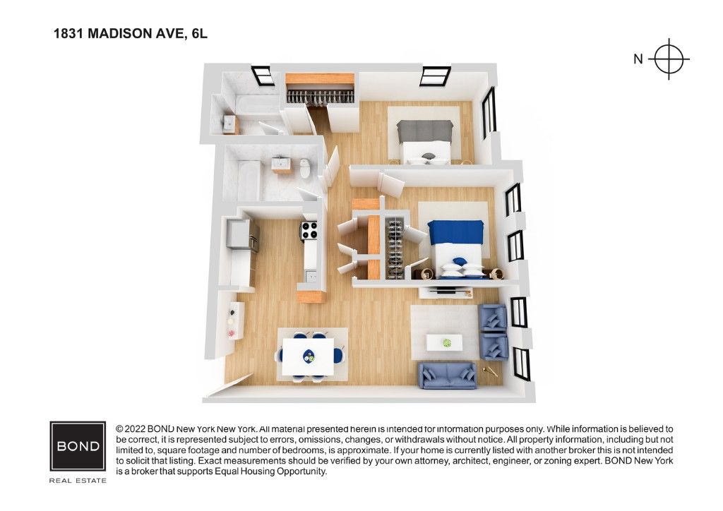 Real estate property located at 1831 Madison #6L, New York, New York City, NY