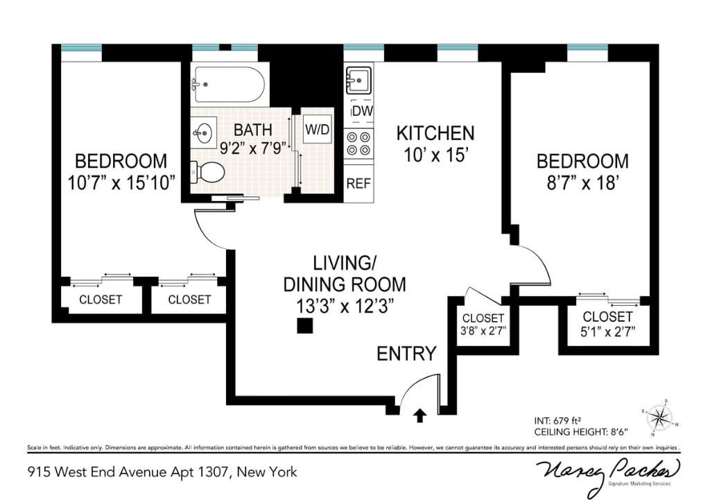 Real estate property located at 915 End #1307, NewYork, Upper West Side, New York City, NY