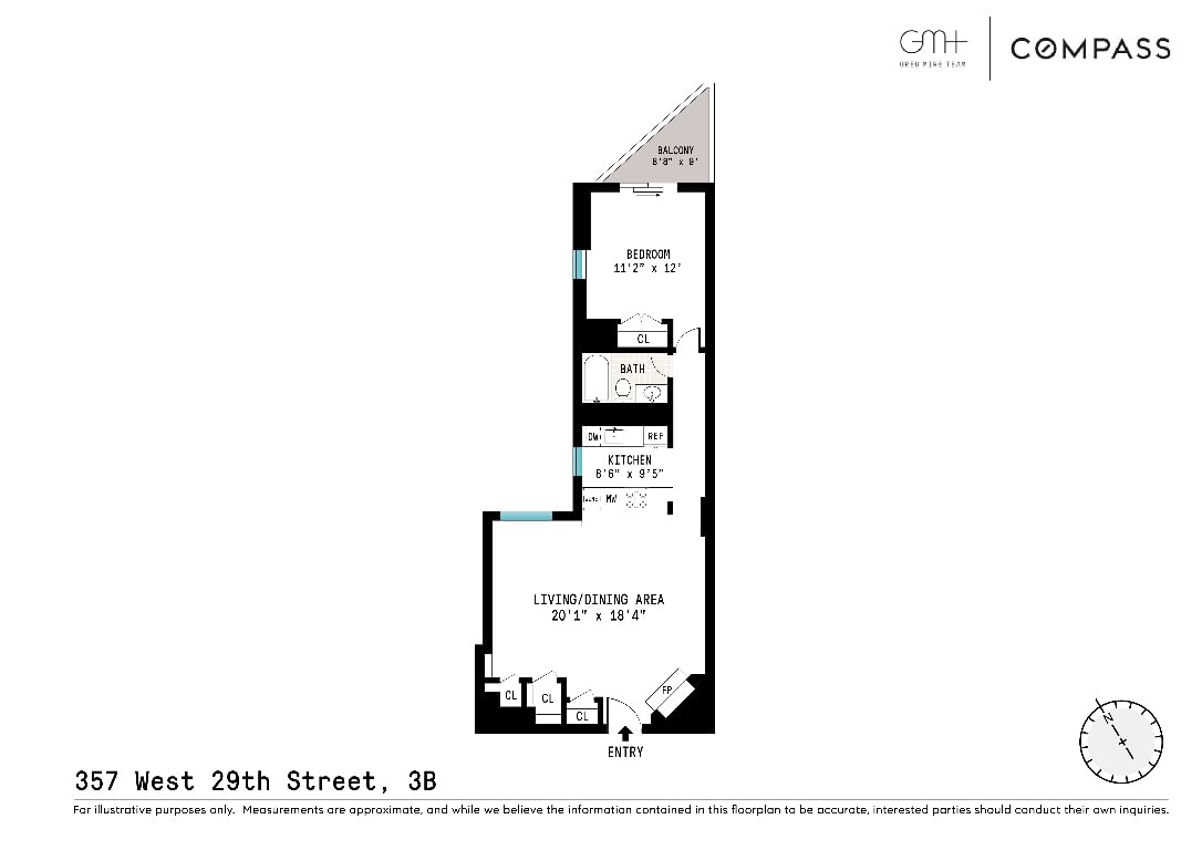 Real estate property located at 357 29th #3B, NewYork, Chelsea, New York City, NY