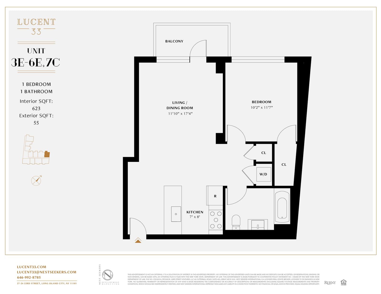Real estate property located at 37-34 33rd #3-E, Queens, Long Island City, New York City, NY