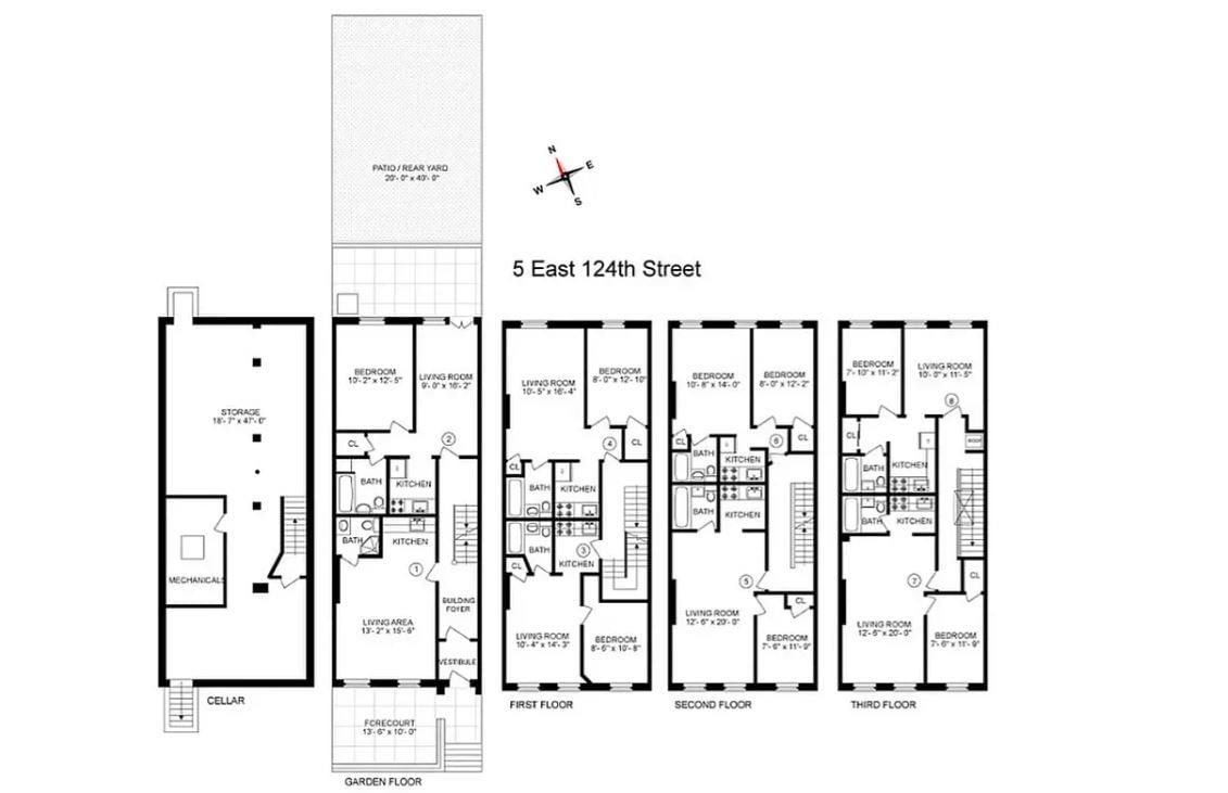 Real estate property located at 5 124TH (Building), New York, South Harlem, New York City, NY
