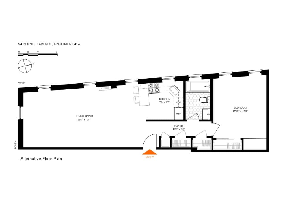 Real estate property located at 24 Bennett #41A, New York, Washington Heights, New York City, NY