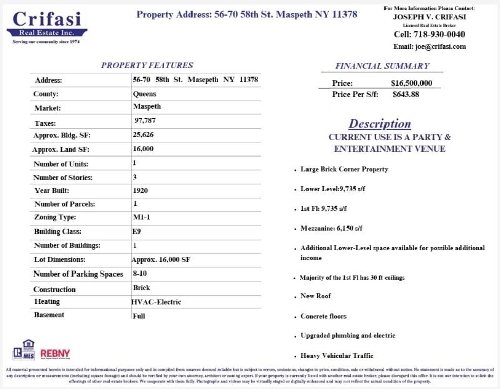 Real estate property located at 56-70 58th, Queens, Maspeth, New York City, NY