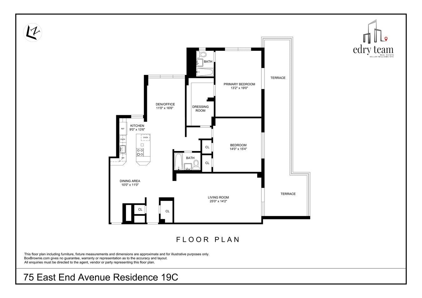 Real estate property located at 75 End #19C, New York, Yorkville, New York City, NY