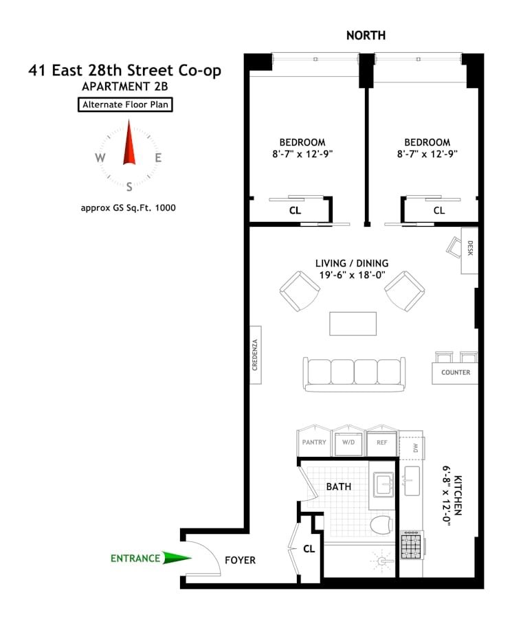 Real estate property located at 41 28TH #2B, New York, Nomad, New York City, NY