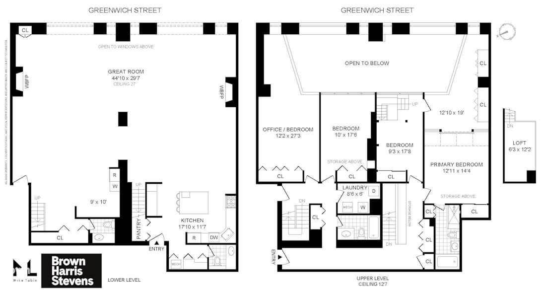Real estate property located at 708 GREENWICH #1BC, New York, West Village, New York City, NY