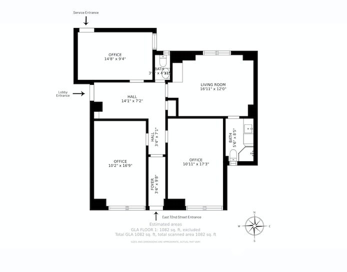 Real estate property located at 245 72nd #1C, New York, New York City, NY