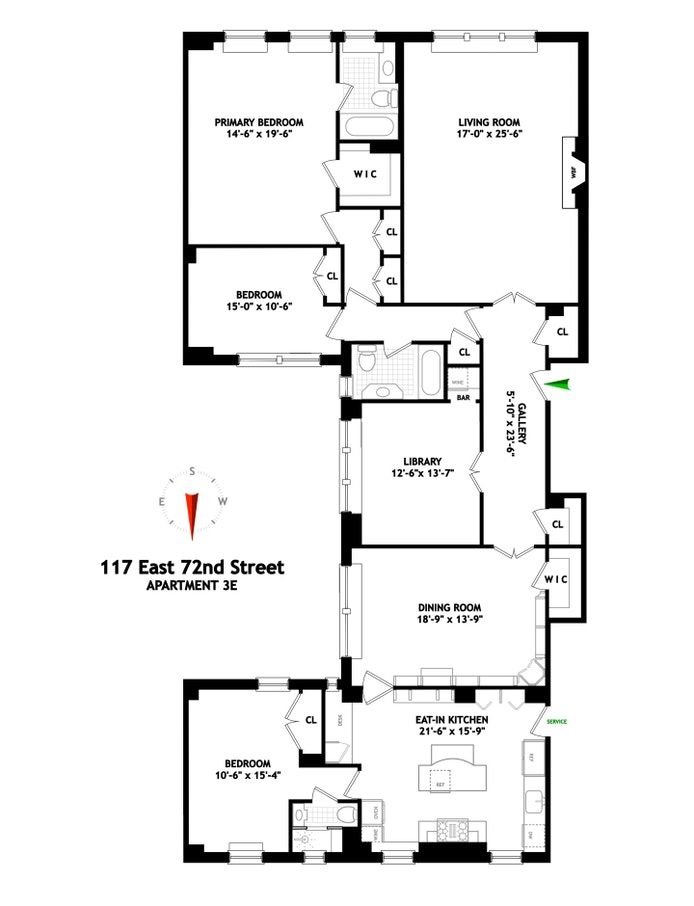 Real estate property located at 117 72nd #3E, New York, New York City, NY