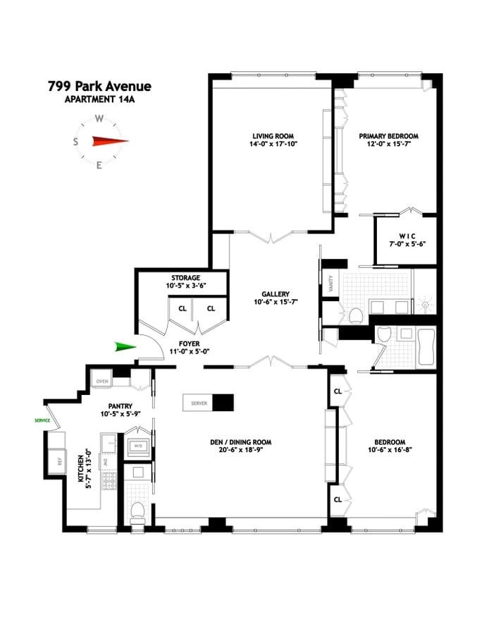 Real estate property located at 799 Park #14A, New York, New York City, NY