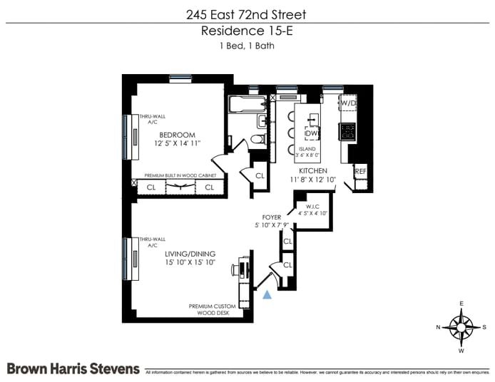Real estate property located at 245 72nd #15E, New York, New York City, NY