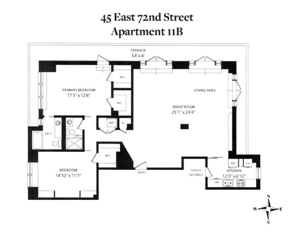Real estate property located at 45 72nd #11B, New York, New York City, NY