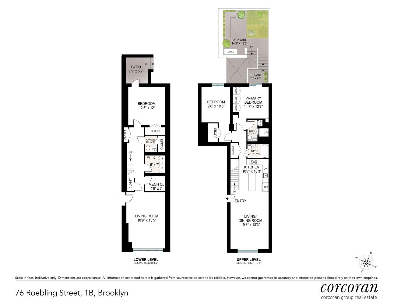 Real estate property located at 76 Roebling #1B, Kings, New York City, NY