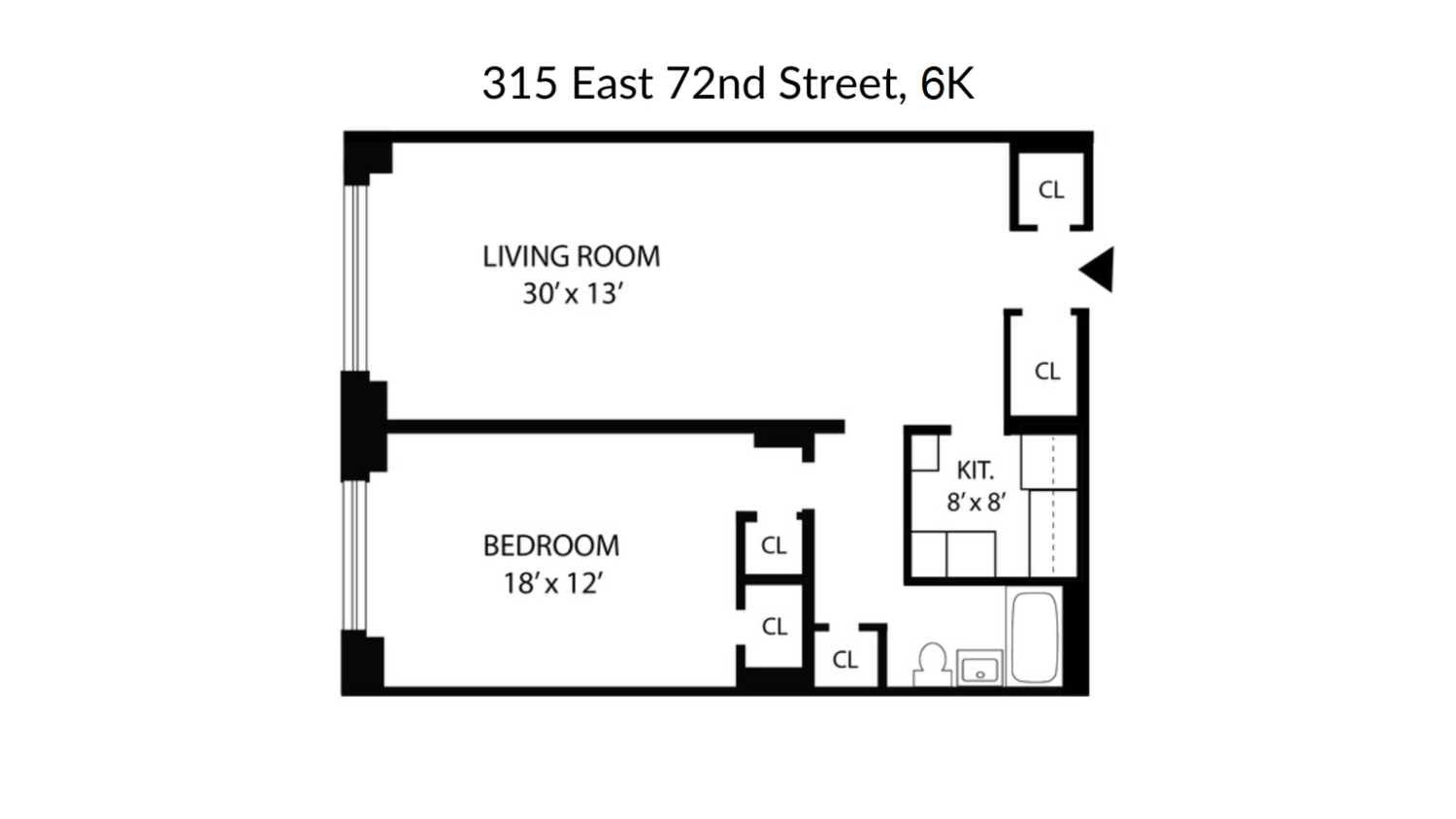 Real estate property located at 315 72nd #6K, New York, New York City, NY