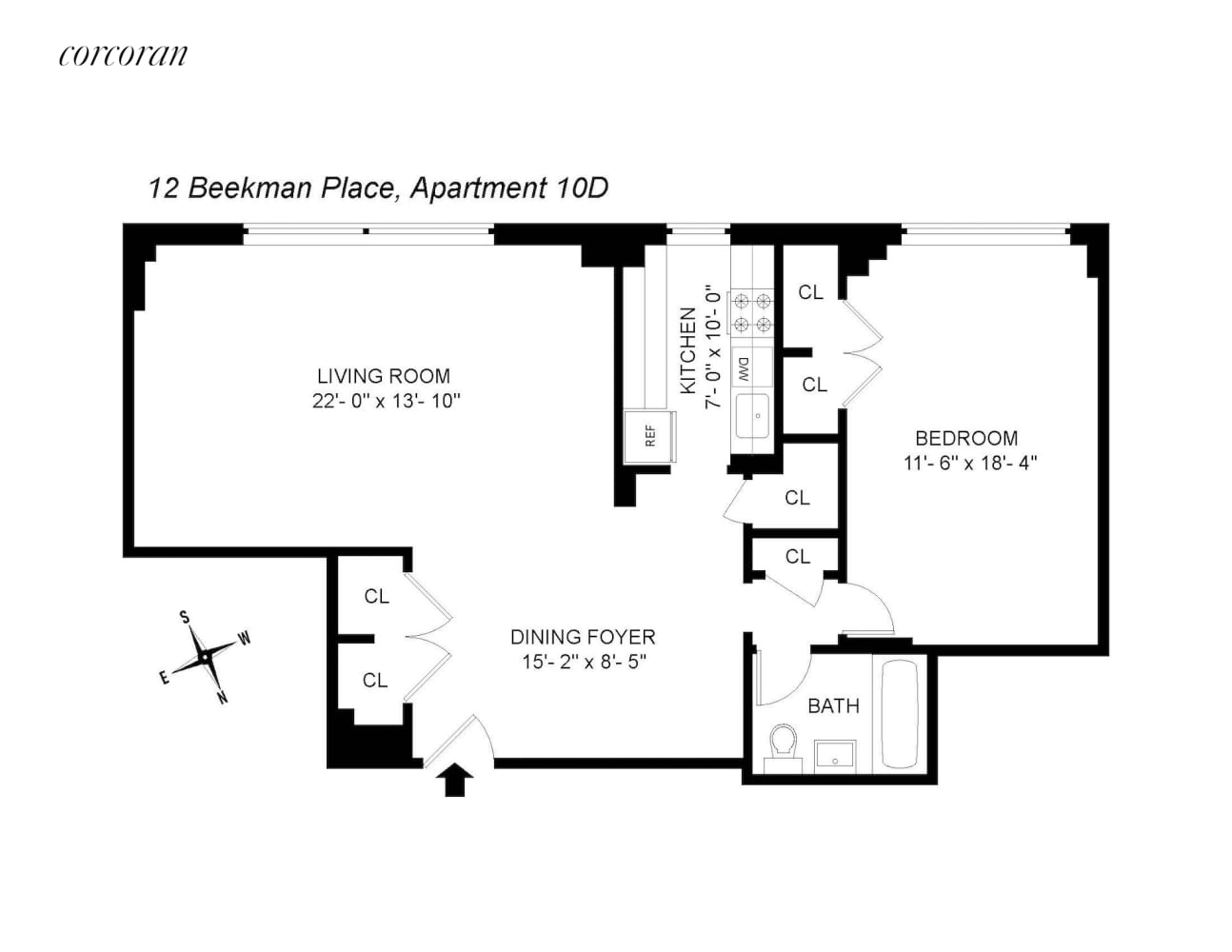 Real estate property located at 12 Beekman #10D, New York, New York City, NY