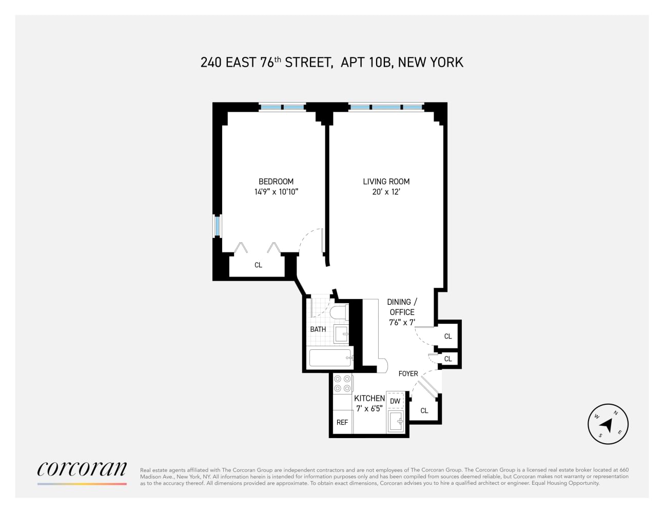 Real estate property located at 240 76TH #10B, NewYork, New York City, NY