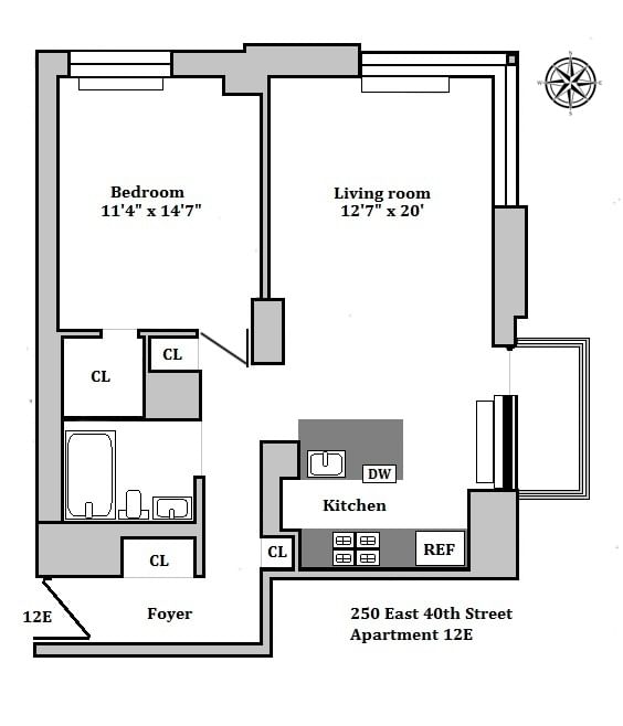 Real estate property located at 250 40TH #12E, Newyork, Murray Hill, New York City, NY
