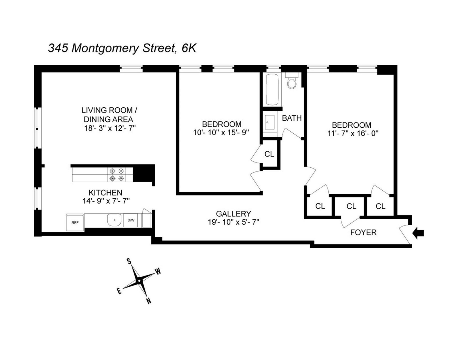 Real estate property located at 345 Montgomery #6K, Kings, New York City, NY