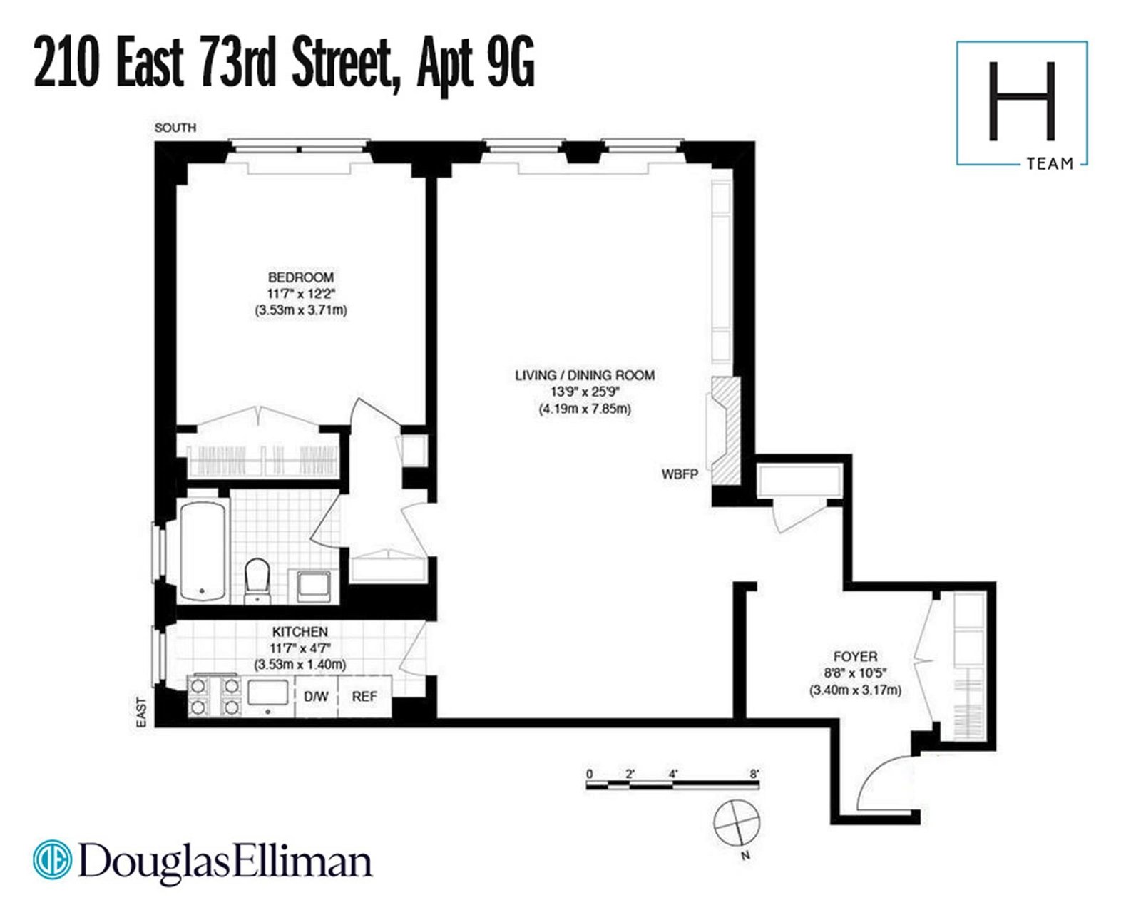 Real estate property located at 210 73rd #9G, New York, New York City, NY
