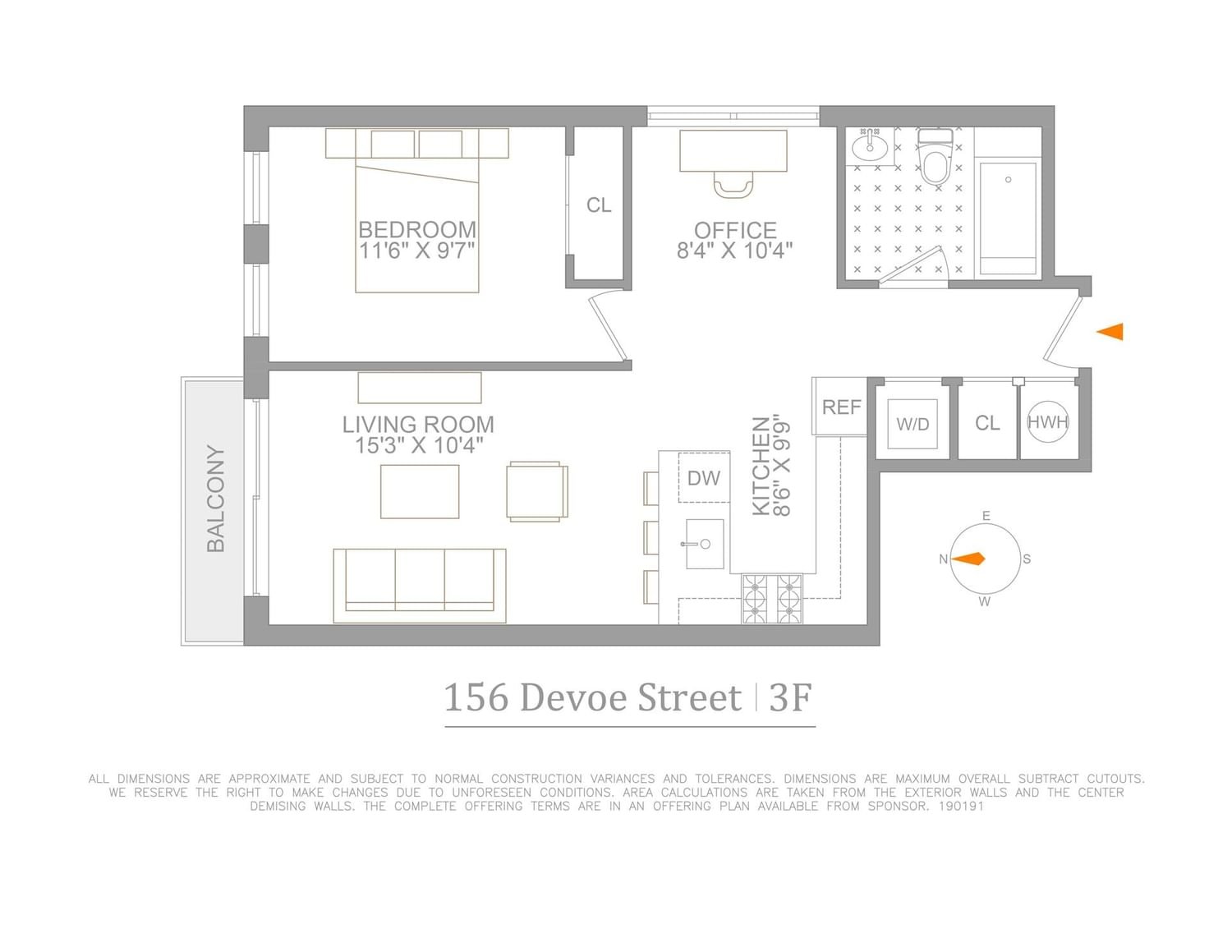 Real estate property located at 156 Devoe #3F, Kings, New York City, NY