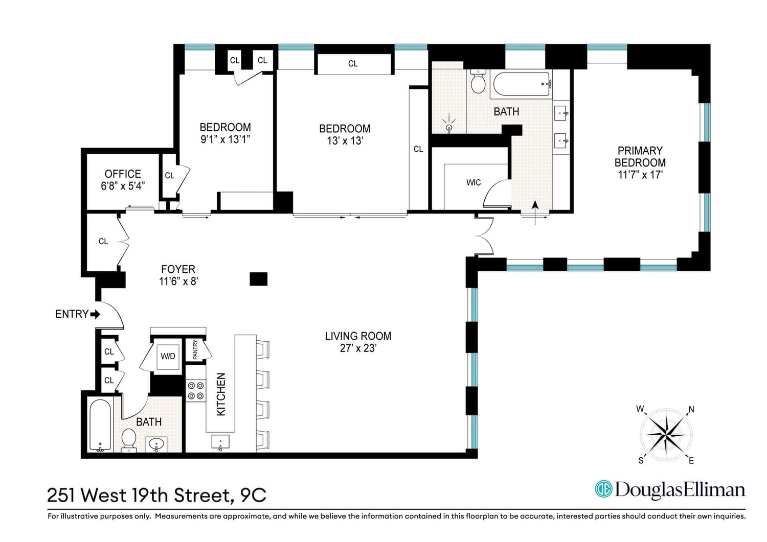 Real estate property located at 251 19th #9C, New York, New York City, NY