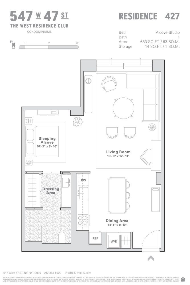 Real estate property located at 547 47th #427, New York, New York City, NY