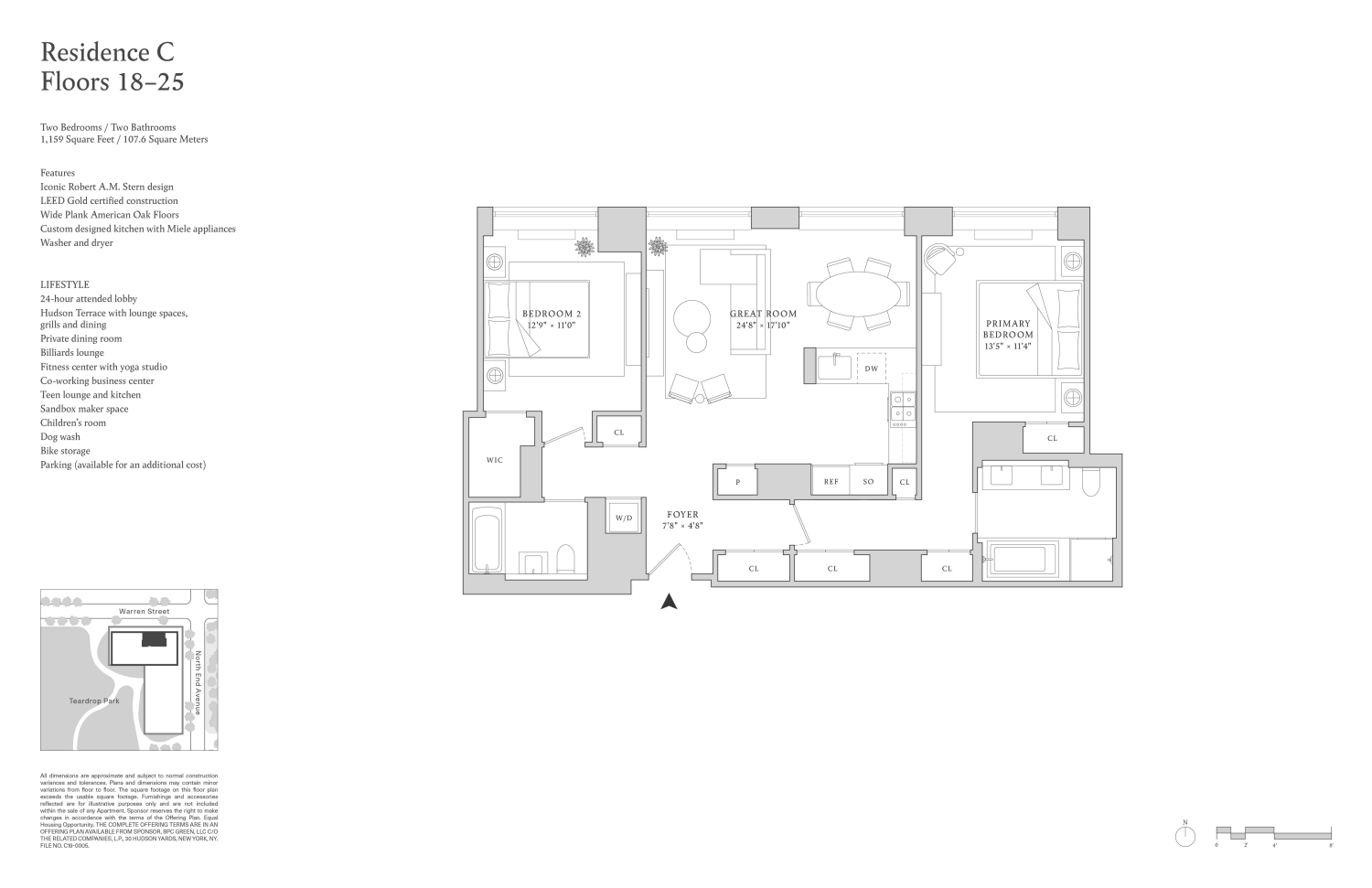 Real estate property located at 210 WARREN #23C, NewYork, New York City, NY