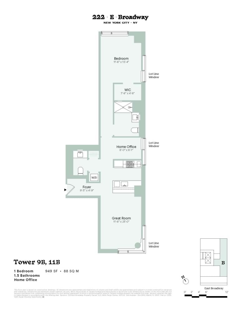Real estate property located at 222 BROADWAY #9B, NewYork, Lower East Side, New York City, NY