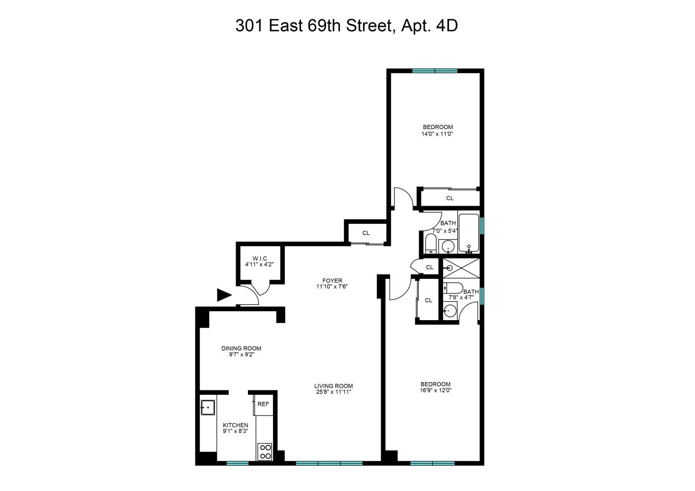 Real estate property located at 301 69th #4D, New York, New York City, NY