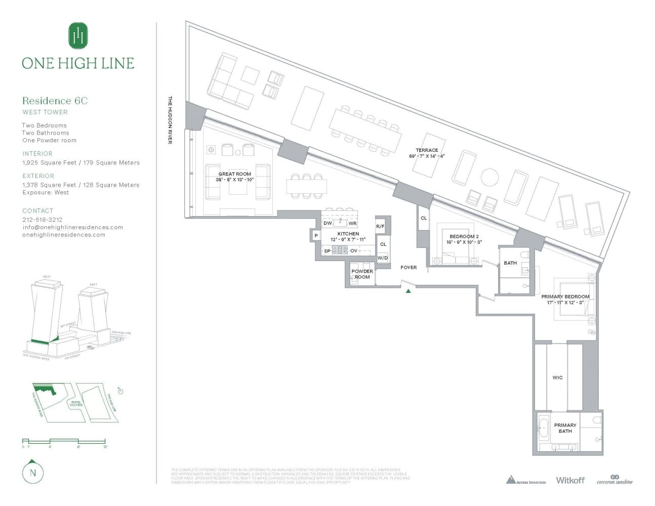 Real estate property located at 500 18TH WEST_6C, New York, Chelsea, New York City, NY, US